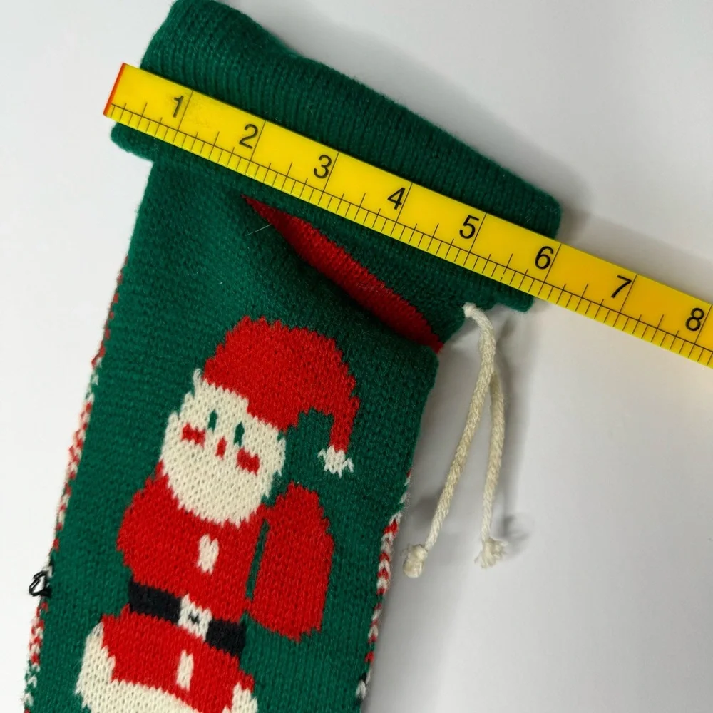 Vintage Knitted Christmas Stocking with‎ Santa Design
